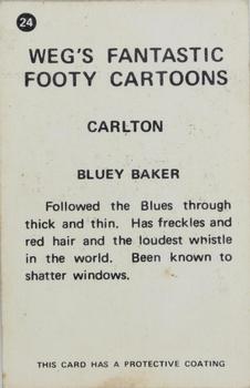 1973 Sunicrust Weg's Footy Funnies #24 Bluey Baker Back